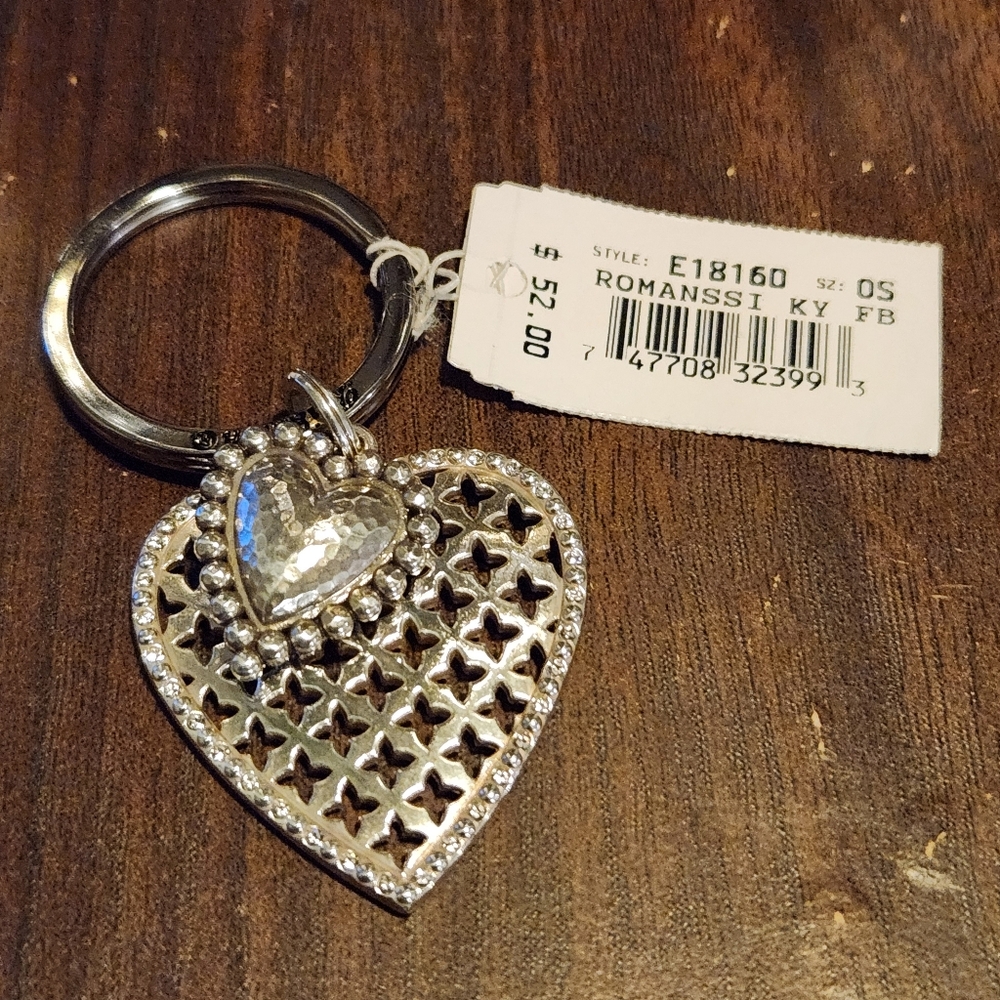 BRIGHTON ROMANSSI keychain key fob keychain large heart love NEW$52